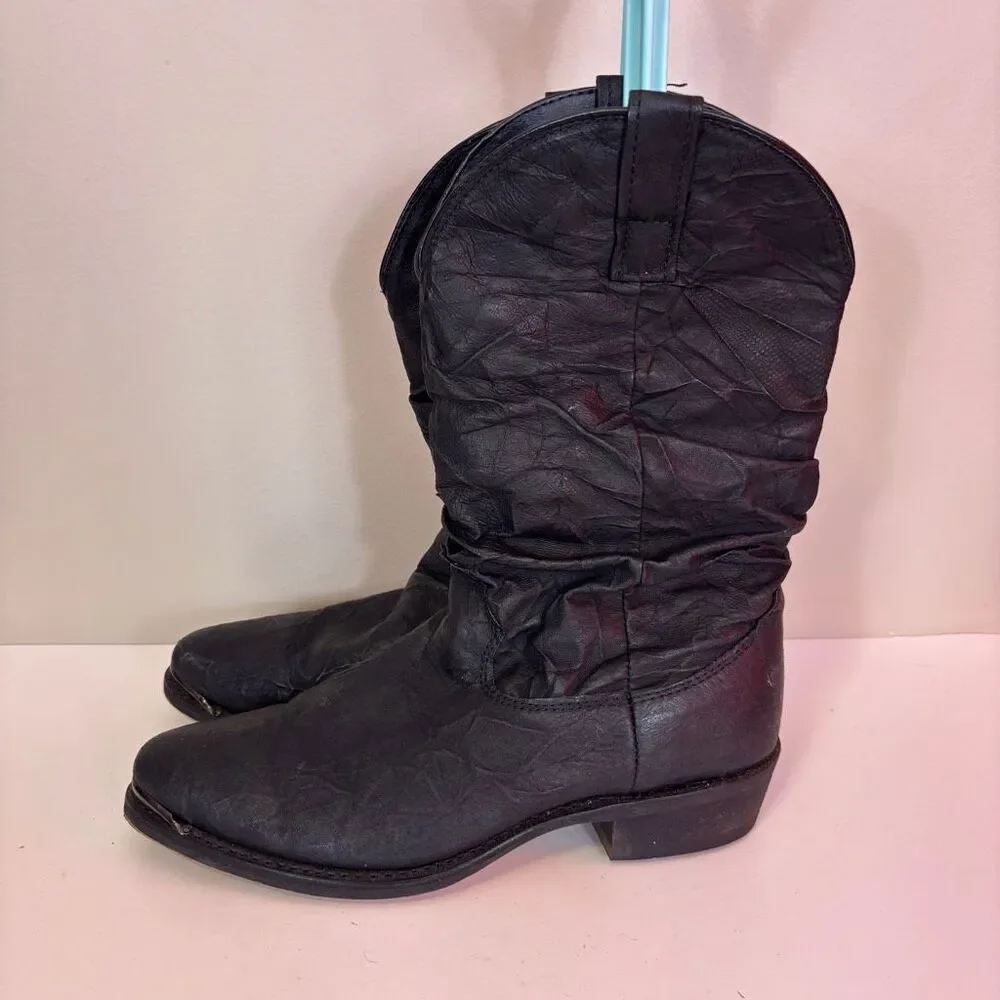 Dingo Men's Black Leather Pull On Western‎ Boots Size 8